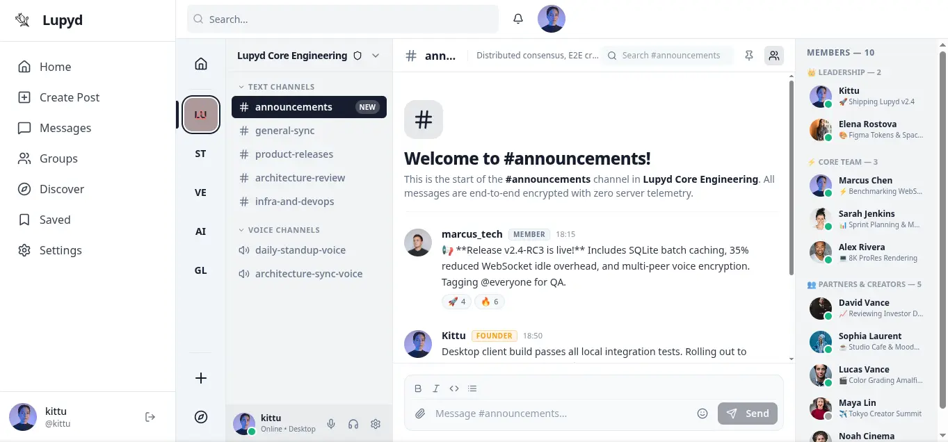 Lupyd Social Feed & Activity Stream (Light Mode)