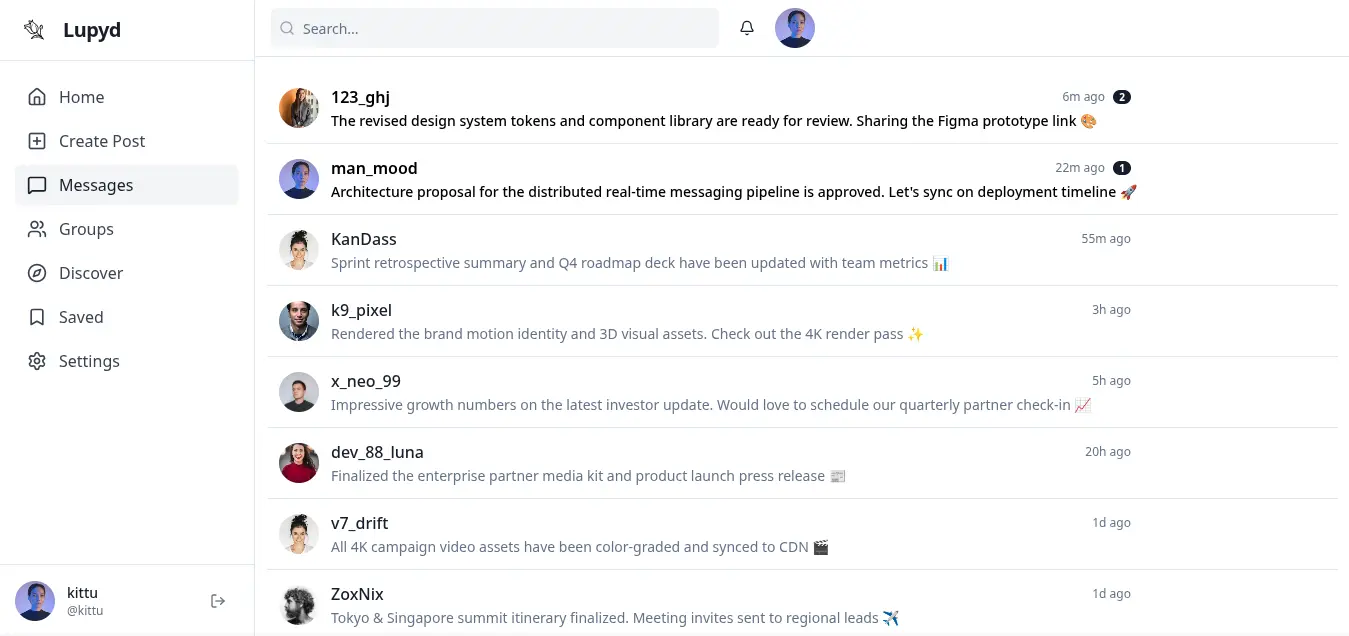 Lupyd Media Manager & Content Sharing (Light Mode)